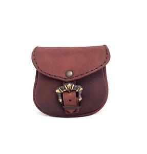 Vintage Crafts Handcrafted Brown <b>Leather</b> Belt Pouch Medium Size Buckle Closure Classic Casual Style Outdoor Travel Belt Pouch - Product Image 1