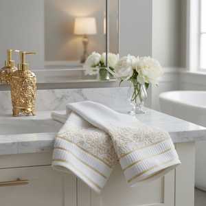 Serviette de bain et de toilette de luxe 100% coton velours turc, motif Cinar, 50x90cm, 500 GSM, super absorbante, logo personnalisé, cadeau MYT-EX - Product Image 3