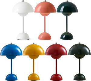 Lampe de table LED à commande tactile réglable, alimentée par piles, avec veilleuse, portable pour la décoration de la chambre à coucher et du salon - Product Image 1