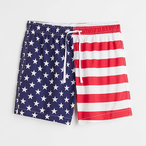 Venta al por mayor de alta calidad logotipo personalizado e impresión de formación 100% poliéster de doble capa de compresión de los hombres cortos - Product Image 2