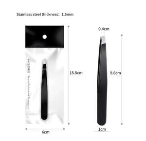 แหนบคิ้วแบบเอียงป้องกันไฟฟ้าสถิตย์แหนบถอนขนคิ้วสีดำสีชมพูสีทองแบบกำหนดเอง - Product Image 4