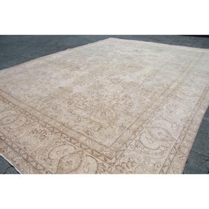 พรมวินเทจสไตล์ตุรกี ขนาด 8.4x11.5 ฟุต พรมขนสัตว์ลายสัตว์สีน้ำตาล - Product Image 3