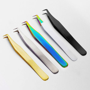 Pinzas de extensión de pestañas de acero inoxidable japonesas personalizadas de alta calidad con hoja curva herramienta de pestañas de Punta puntiaguda - Product Image 2