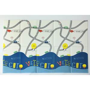 Double-Sided 200x130x1cm Foldable XPE <b>Foam</b> <b>Play</b> Mat for Babies Non-Toxic & Waterproof Design Lightweight Highway-Town Style - Product Image 1