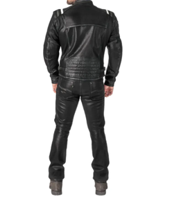 Veste de moto en cuir avec logo personnalisé Équipement de protection de style course avec caractéristiques coupe-vent respirantes Options de taille Plus OEM/ODM - Product Image 4