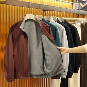 Chaqueta Ligera Reversible de Primera Calidad OEM para Hombre, Chaqueta de Doble Cara con Cuello Alto, Estilo Ejecutivo, Estilo Clásico, Talla Grande - Product Image 3