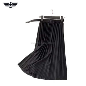 Falda Midi de Gasa Ligera y Elegante para Mujer, Diseño Plisado de Cintura Alta, Transpirable, Dulce, Natural, Lisa, Tejida a Crochet - Product Image 6