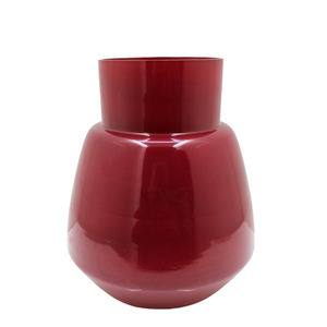 Florero redondo de cristal, florero de Color rojo para decoración de mesa y boda, a granel - Product Image 4