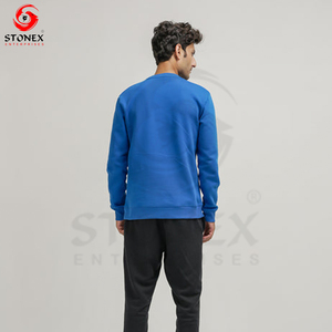 Sudadera de lana de algodón pesado para hombre, diseño de cuello redondo de gran tamaño, hombro caído, patrón de estampado de invierno sólido, venta al por mayor personalizada - Product Image 4