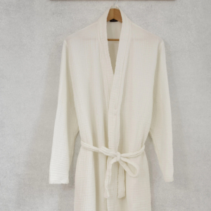 Textured Muslin Bathrobe with Gauze Texture <b>Home</b> <b>Textile</b> for Cozy Comfort - Product Image 1