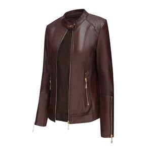 Outwear mode veste en cuir décontractée hommes d'âge moyen manteau en cuir hiver polaire doublé épaissir couleur unie - Product Image 3