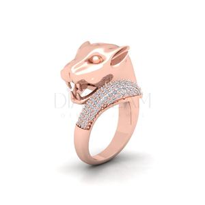 แหวนเงินแท้สำหรับผู้ชายแหวนเพชรฮิปฮอปโมอิสซาไนต์925พิเศษของเสือดำดีไซน์โบราณ - Product Image 6