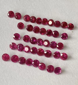 Zafiro Azul Natural, Rubí Rojo, Zafiro Rosa, Gema Redonda de Corte Brillante de 0.8-2.6mm - Product Image 4