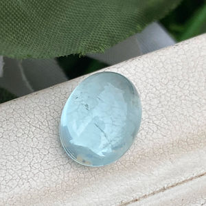 Excelente Natural 3,70 quilates aguamarina cabujón piedra Color superior forma ovalada con buen brillo piedras preciosas sueltas para la fabricación de joyas - Product Image 1