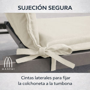 Funda duradera de 180x57 cm 100% poliéster para tumbona de exterior, acolchada con espuma, para todas las estaciones, con correas extraíbles con cremallera, cojines para exteriores España - Product Image 5