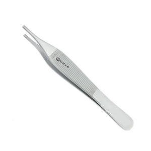 Fórceps de tejido marrón Adson quirúrgico de alto grado, 4,75 "(12cm), recto, 7x7 dientes de agarre lateral herramientas de vendaje de acero inoxidable - Product Image 1