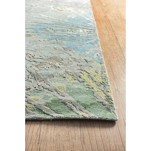 Alfombra Kavi Gris y Negra, Tejida a Mano con Lana, Bambú y Seda, Diseño Teoría del Caos, Rectangular, Abstracta, para Sala de Estar, Esk-400 - Product Image 4