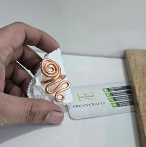 แหวนผ้าเช็ดปากทองแดงแท้ ทนทาน ดีไซน์คลาสสิก กว้าง 2.5 ซม. ทำมือ บำบัดรักษา ใช้ได้ทั้งชายและหญิง ลดราคา - Product Image 3