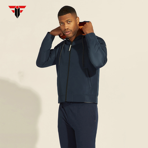 เสื้อฮู้ดฤดูหนาวของผู้ชายผ้าฟลีซผ้าฝ้าย100% ดีไซน์ใหม่พิมพ์ลายดิจิตอลรูปแบบทึบดีไซน์ใหม่สำหรับราคาไม่แพง - Product Image 4