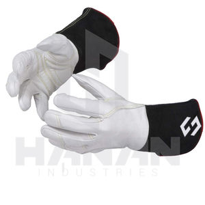 Guantes de seguridad con forro de algodón y palma reforzada para soldar MIG de piel de vaca de grano superior más vendidos de Pakistán - Product Image 4