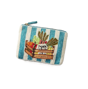 Pochette brodée de perles avec fermeture éclair, sac à monnaie brodé de perles de haute qualité avec impression personnalisée par MD HANDICRAFTS - Product Image 2