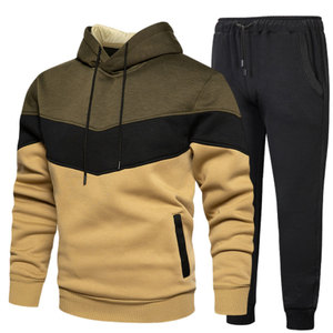 Ensemble de jogging de sport à capuche 100% coton pour homme avec veste de piste d'équipe et pantalon de survêtement - Product Image 3