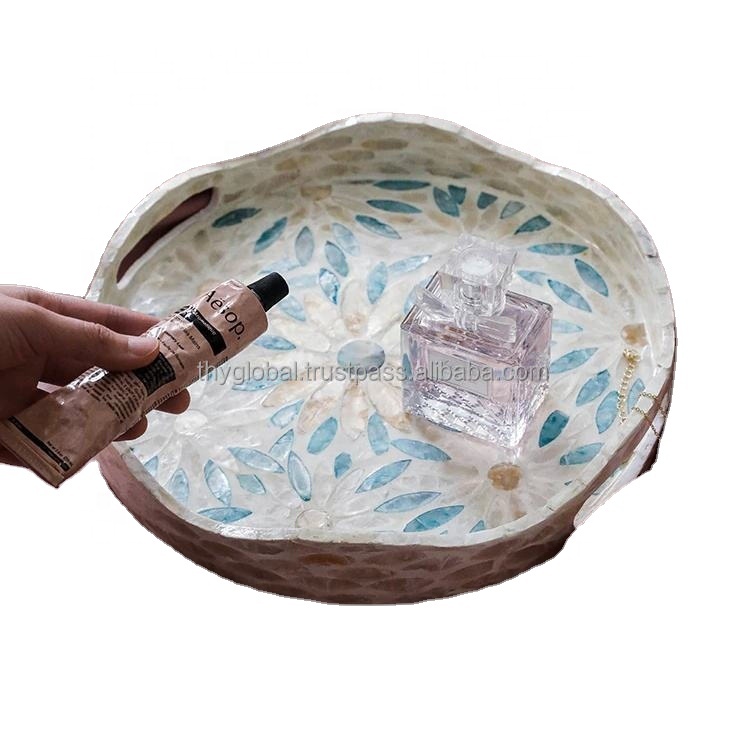 Элегантное производство перламутровых сервировочных лотков, перламутровый поднос с инкрустацией