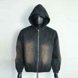 Sudadera con Capucha de Primera Calidad MOVATEXTILE, Estilo Básico, Lavado Ácido, Decoloración al Sol, Cremallera Reflectante, Estilo con Cremallera, Sudadera de Moda para Hombre - Product Image 1