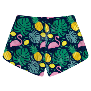 Pantalones bombachos de cintura elástica con diseño personalizable colorido para mujer, pantalones cortos de sublimación estampados, solo usados - Product Image 2