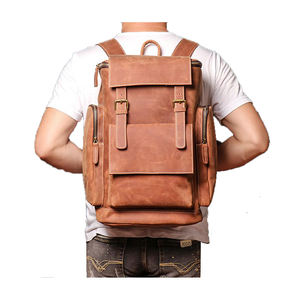 Mochila de viaje vintage, Mochila De Cuero PU para hombre, Mochila deportiva informal para estudiantes - Product Image 1