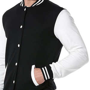 Veste universitaire de baseball basique en cuir personnalisée pour hommes, vêtements d'extérieur à col montant Letterman Design High Street New Basic Bomber Outfit - Product Image 2
