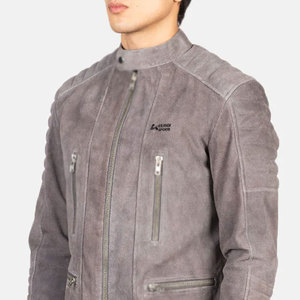 แจ็กเก็ตหนังแฟชั่นสำหรับผู้ชายสีพื้นแจ็กเก็ตหนังแฟชั่นทำจากโรงงาน - Product Image 5