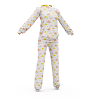 Pyjamas personnalisés en polyester pour femmes, confortables, imprimés floraux, vêtements de nuit avec lettres graphiques, tenues personnalisées été, automne, printemps
