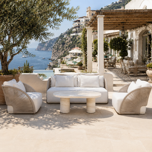 Set di Divani da <span class=keywords><strong>Esterno</strong></span> Moderni in Corda Intrecciata con Telaio in <span class=keywords><strong>Alluminio</strong></span>, Impermeabili e Personalizzabili per Cortili e Hotel - Product Image 1