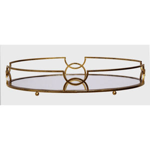 Plateau en verre de finition dorée en forme d'hexagone Plateau en métal décoratif unique pour servir un dessert aux fruits à la maison - Product Image 6