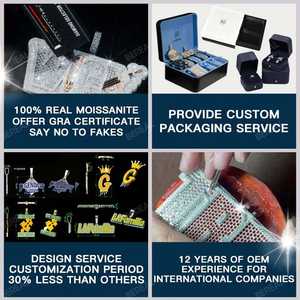 Pendentif personnalisé en moissanite serti de diamants, style hip-hop, coupe baguette, diamant VVS, lettre 3D, chaîne, bijoux pour homme - Product Image 4