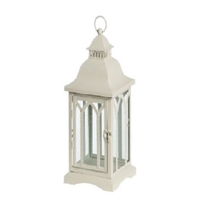 Lanterne à vent créative en métal de conception moderne et de style unique pour l'artisanat de décoration à la maison avec revêtement de couleur blanche pour la chambre à coucher - Product Image 3