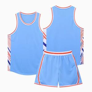 Maillot de basket-ball pour hommes, couleur blanche et bleue, uniforme de basket-ball avec numéro, nom et logo 240 - Product Image 2