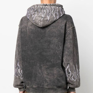 Sudadera con Capucha de Primera Calidad con Lavado Ácido para Hombre, Moderna, Talla Grande, Diseño Sólido, Teñido Liso, Transpirable, con Capucha para Invierno - Product Image 4