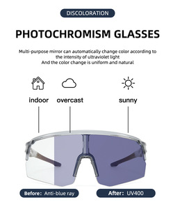 Lunettes de soleil de sport photochromiques et bloquant la lumière bleue et uv400 lunettes <span class=keywords><strong>antireflet</strong></span> photogray lunettes transparentes à changement de couleur en plein air - Product Image 2