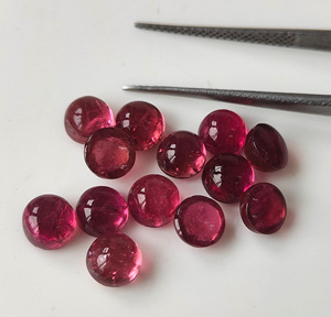 พลอยพลอยทัวร์มาลีนสีชมพูธรรมชาติทรงกลม2มม.-6มม. เรียบหลังหลวมสำหรับทำเครื่องประดับ - Product Image 4