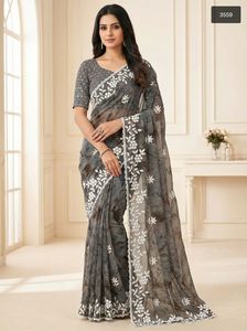 Dupatta Banarasi pour femmes en rayonne, tenue ethnique indienne pour les fêtes d'été, style pakistanais, ensemble de sari/sari/shari, gaufré, séchage rapide, vintage - Product Image 3