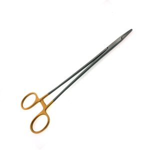 Pince porte-aiguille Wangensteen professionnelle TC droite 10.12 pouces manuel alimenté en acier chirurgical métal - Product Image 2