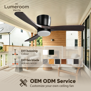 USA In Stock 42 Inch Ceiling <b>Fan</b> <b>with</b> Light and <b>Remote</b>, Solid Wood Flush Mount Low Profile Ceiling <b>Fan</b> - Product Image 5