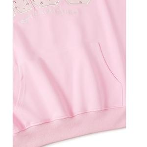 Nouveauté, sweat-shirt en molleton à capuche surdimensionné pour femme, en tricot, délavé à l'acide, streetwear, pull, 100% coton, couleur rose, fabriqué au Bangladesh - Product Image 4