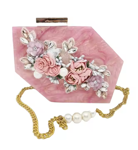 Vente en gros de luxe diamant strass boucle satin dames sac de soirée mariage par Crescent Crafts - Product Image 5