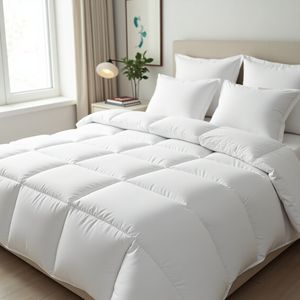 Edredón de algodón para todas las estaciones con plumón de ganso de imitación 230x225 cm - Product Image 1