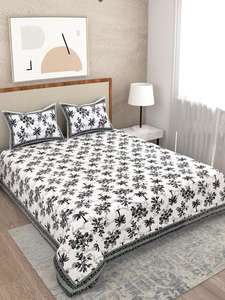 Pure Cotton Super <b>King</b> <b>Size</b> Bedsheets 100% Handmade 100% Cotton Double Bedsheet with 2 Zipper Pillow Set - Product Image 3