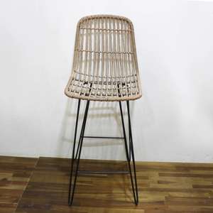 Comhome-Natural Plastic <b>Rattan</b> Recliner with Built-in <b>Storage</b> and Matching <b>Cushions</b> for Comfortable Lounging - Product Image 4