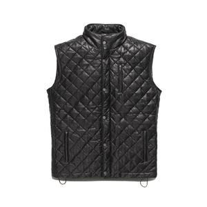 2025 Jack Andrews Highland Quilted Leather <b>Vest</b> Vintage Leather Luxury Travel <b>Black</b> Button and Zipper up - Product Image 1